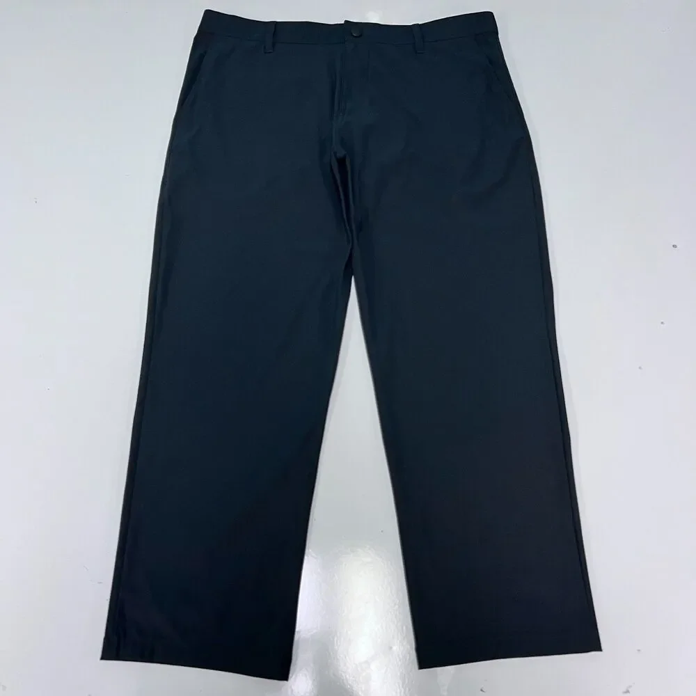 Rhone Commuter Classic Pants lot of 2 Pair Mens 35x27 Black Gray Stretch Chino